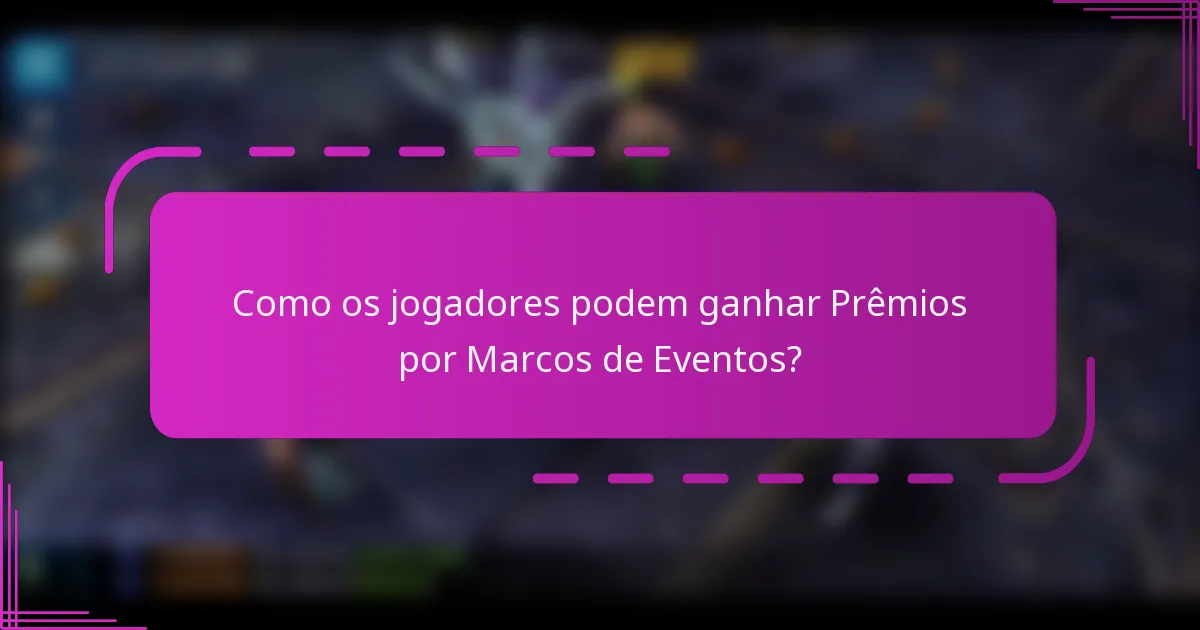 Como os jogadores podem ganhar Prêmios por Marcos de Eventos?